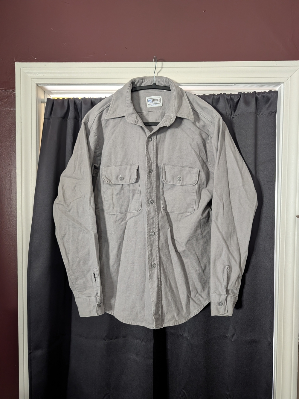 FIVEBROTHER Vintage MiUSA Heavy Flannel Gray Western Work Shirt Jacket M